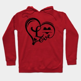 letter l monogram in the shape of love Hoodie